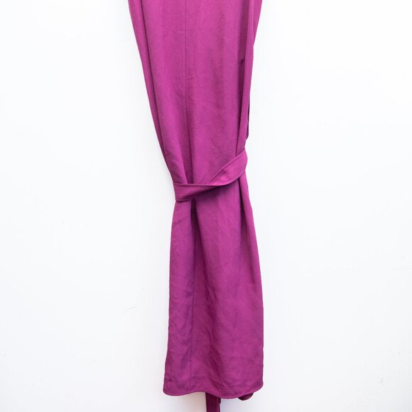 Everlane Sleeveless Wrap Midi Dress "Japanese Goweave" Plum - Picture 6 of 7